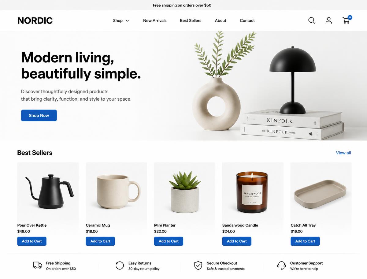 Online shop website design by SaviroAI